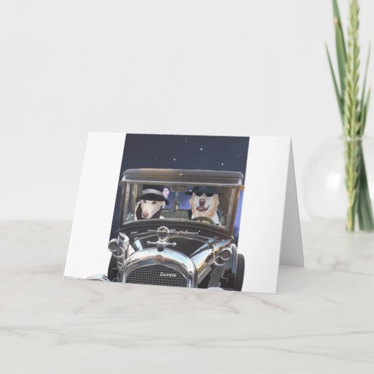 Grappige Honden Verjaardag Feestdagen Kaart (Achterkant)