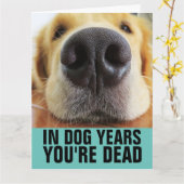 GRAPPIGE HONDEN VERJAARDAG HONDEN KAARTEN (Gele Bloem)