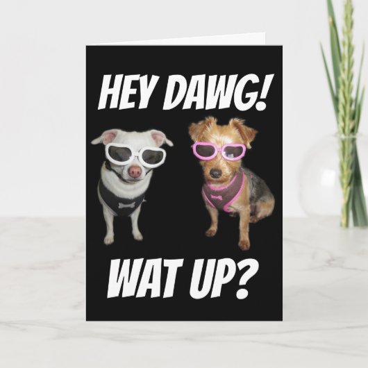 GRAPPIGE HONDEN VERJAARDAGSKAARTEN, FEEST! KAART (Voorkant)