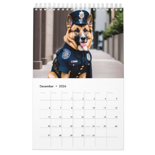Grappige honden verkleed als politie kalender (Dec 2026)