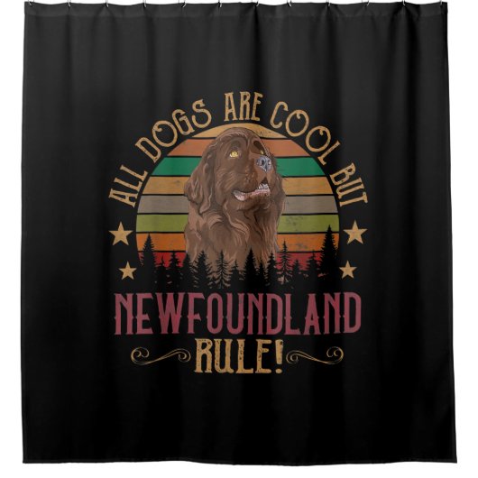 Grappige honden zijn cool, maar Newfoundland Rule Douchegordijn (Voorkant)