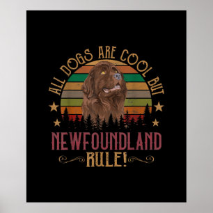 Grappige honden zijn cool, maar Newfoundland Rule Poster