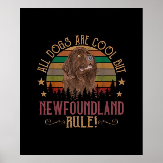 Grappige honden zijn cool, maar Newfoundland Rule Poster (Voorkant)