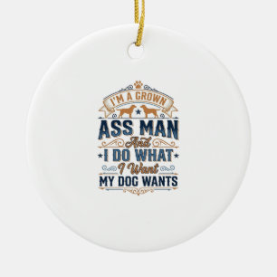Grappige Hondenbezitter Citaat Vintage Vector Desi Keramisch Ornament