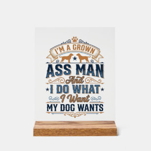 Grappige Hondenbezitter Citaat Vintage Vector Ontw Acryl Bord