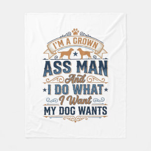 Grappige Hondenbezitter Citaat Vintage Vector Ontw Fleece Deken