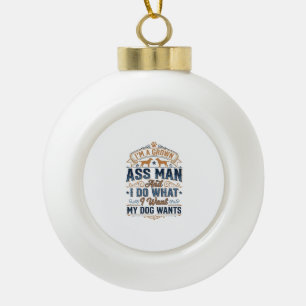 Grappige Hondenbezitter Citaat Vintage Vector Ontw Keramische Bal Ornament