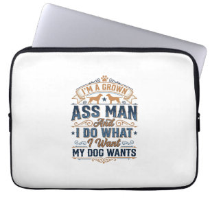 Grappige Hondenbezitter Citaat Vintage Vector Ontw Laptop Sleeve