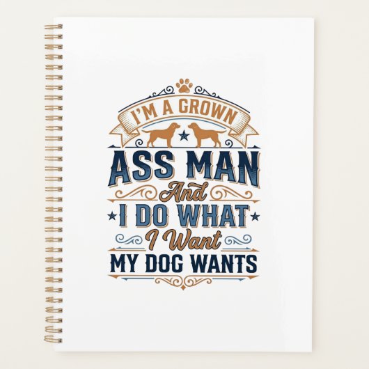Grappige hondenbezitter citaat vintage vector ontw planner (Voorkant)