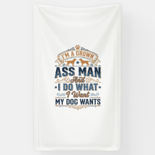 Grappige Hondenbezitter Citaat Vintage Vector Ontw Spandoek