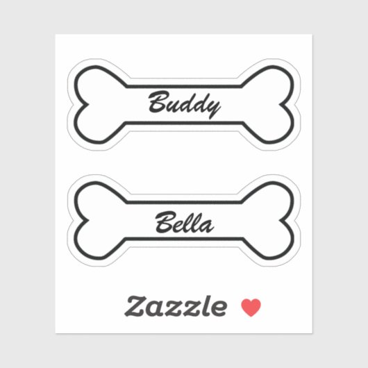 Grappige hondenbot personalized zwarte naam sticker (Vel)