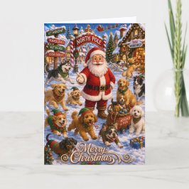 Grappige Hondendagopvang Waardering Kerstmis Feestdagen Kaart