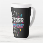 Grappige Hondeneigenaar "De Echte Baas" Pitbull On Latte Mok (Rechterhoek)