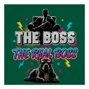 Grappige Hondeneigenaar "De Echte Baas" Pitbull On Perfect Poster