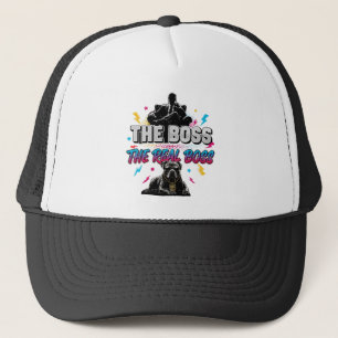 Grappige Hondeneigenaar "De Echte Baas" Pitbull On Trucker Pet