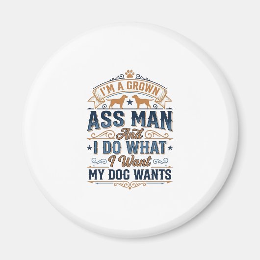 Grappige Hondeneigenaar Quote Vintage Vector Ontwe Magneet (Voorkant)