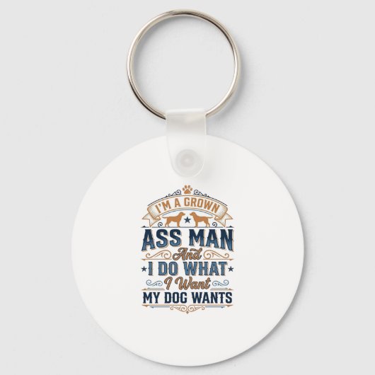 Grappige Hondeneigenaar Quote Vintage Vector Ontwe Sleutelhanger (Voorkant)