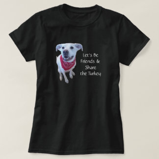 Grappige hondenfoto met Thanksgiving Day-boodschap T-shirt