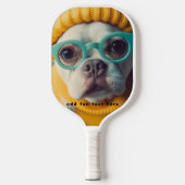 Grappige hondenfoto stijlvol modern pickleball paddle (Voorkant)