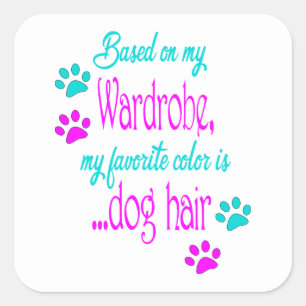 Grappige Hondenharen Kledingkast, Puppy Hond Moede Vierkante Sticker