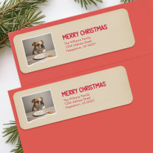 Grappige hondenhuisdierfoto Kerst retouradres