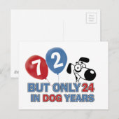 Grappige hondenjaren 72 jaar oude design briefkaart (Voorkant / Achterkant)