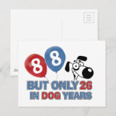 Grappige hondenjaren 88 jaar oude design briefkaart (Voorkant / Achterkant)