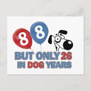 Grappige hondenjaren 88 jaar oude design briefkaart