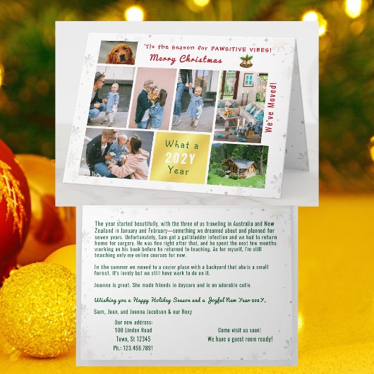 Grappige hondenkat Modern 7 foto's collage die we  Feestdagen Kaart