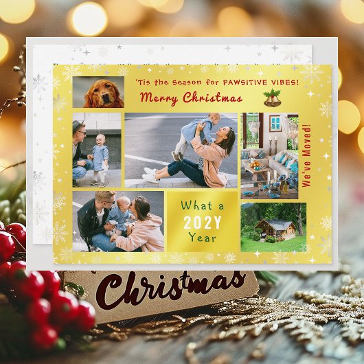 Grappige hondenkat We hebben New Home verplaatst 6 Feestdagenkaart