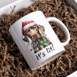 Grappige hondenkerstbeker – Sarcasme Tweekleurige Koffiemok