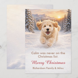 Grappige hondenkerstkaart | Schattige puppyfamilie Feestdagenkaart