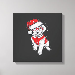 Grappige hondenkerstpyjama cadeau voor hondenliefh canvas afdruk