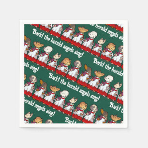 Grappige hondenkoor blaft! Kerstlied grap cartoon Servet