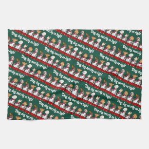 Grappige hondenkoor Ding hond Xmas kerstlied grap Theedoek