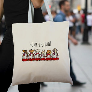Grappige hondenkoor Howllelujah Koorjongens Puggen Tote Bag