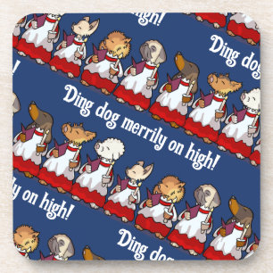 Grappige hondenkoor Kerstlied Pun Dachshund Cartoo Bier Onderzetter