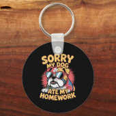 Grappige hondenliefhebber at mijn huiswerk sarcast sleutelhanger (Voorkant)