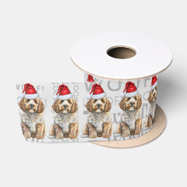 Grappige hondenliefhebber Cockapoo Kerstmis Satijnen Lint