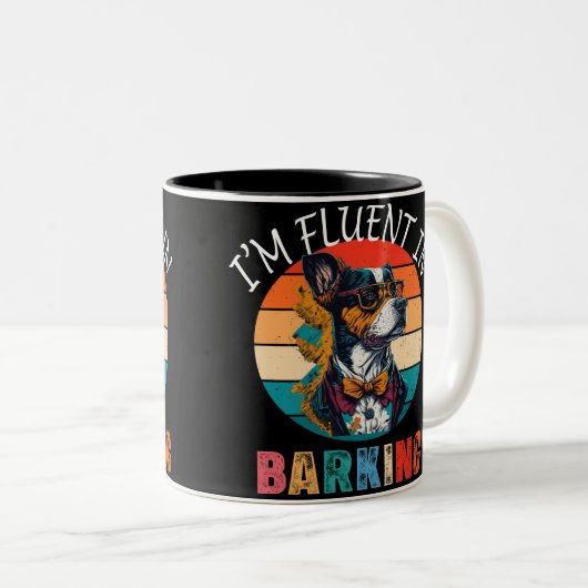 Grappige hondenliefhebber geschenken Grappig huisd Tweekleurige Koffiemok (Voorkant rechts)