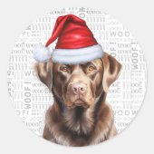 Grappige hondenliefhebber kerstchocolade labrador ronde sticker (Voorkant)