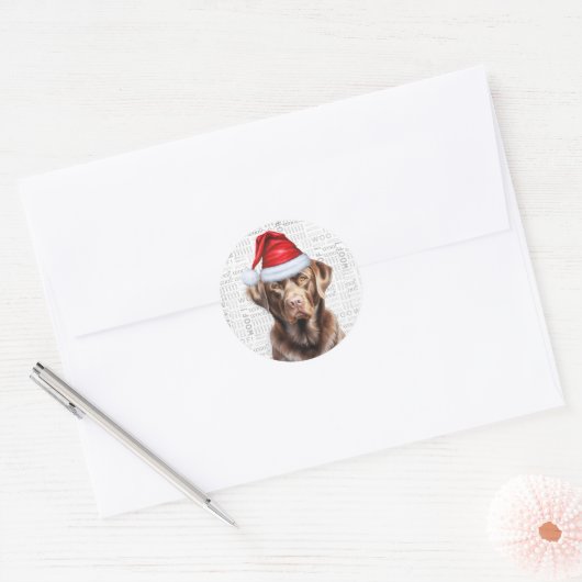 Grappige hondenliefhebber kerstchocolade labrador ronde sticker (Envelop)