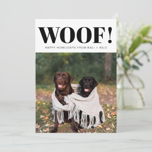 Grappige Hondenliefhebber Kerstfoto Schattige Gepe Feestdagenkaart (Staand voorkant)