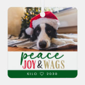 Grappige Hondenliefhebber Kerstfoto Schattige Gepe Metalen Ornament (Achterkant)