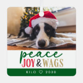 Grappige Hondenliefhebber Kerstfoto Schattige Gepe Metalen Ornament (Voorkant)