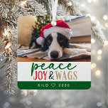 Grappige Hondenliefhebber Kerstfoto Schattige Gepe Metalen Ornament<br><div class="desc">Vier je harige vriend dit vakantieseizoen met onze Funny Dog Lover Christmas Photo Schattige gepersonaliseerd metal Ornament! Ontworpen met een speelse twist, is dit ornament ideaal voor eigenaren van gezelschapsdieren die graag humor toevoegen aan hun vakantiedecor. Upload eenvoudig uw hondenfoto en laat het ornament uw schattige puppy-afbeelding in een horizontale...</div>