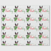 Grappige hondenliefhebber Kerstmis Boston Terrier Cadeaupapier (Vlak)