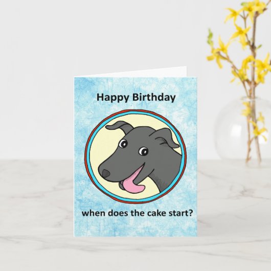 Grappige hondenliefhebber Schattige Black Dog Pupp Kaart (Gele Bloem)