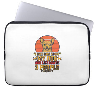 Grappige hondenliefhebber vintage citaat vector on laptop sleeve