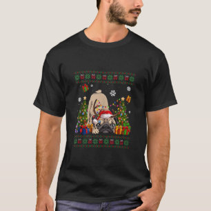 Grappige hondenliefhebbers franchie santa hoed lel t-shirt